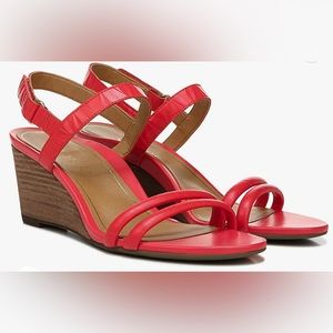 Vionic Wedge Sandal in juicy Poppy Red for summer